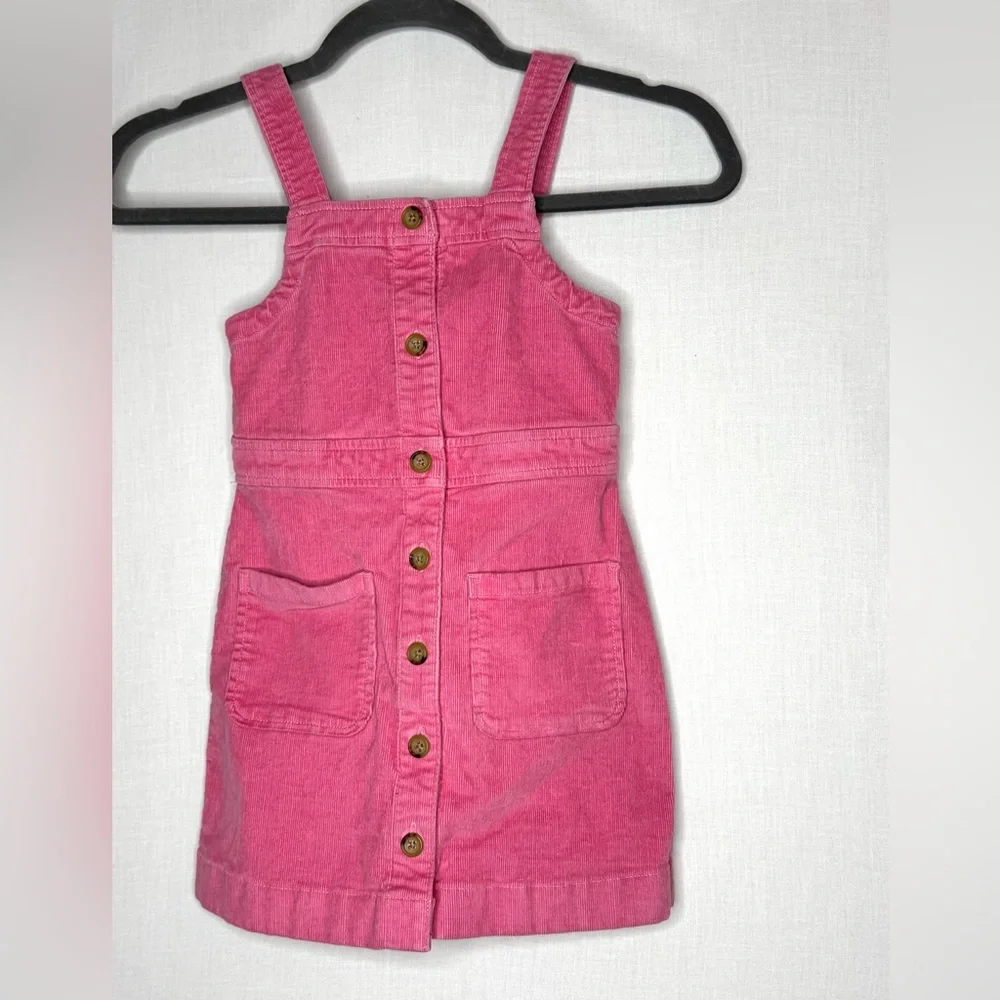 J Crew Crewcuts Girls Pocket Corduroy Jumper Dress Sz 5‎ Pink Spring Easter